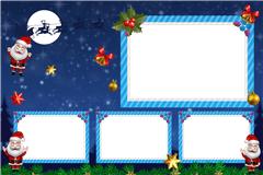 Modèle d’impression photobooth Christmas Blue – catégorie Noël