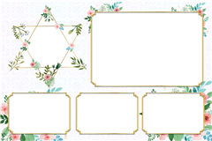 Modèle d’impression photobooth Floral Star – catégorie Amusant