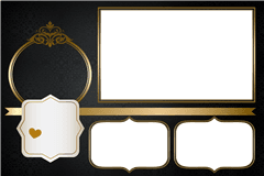 Modèle d’impression photobooth Schwarz-Gold – catégorie Élégant
