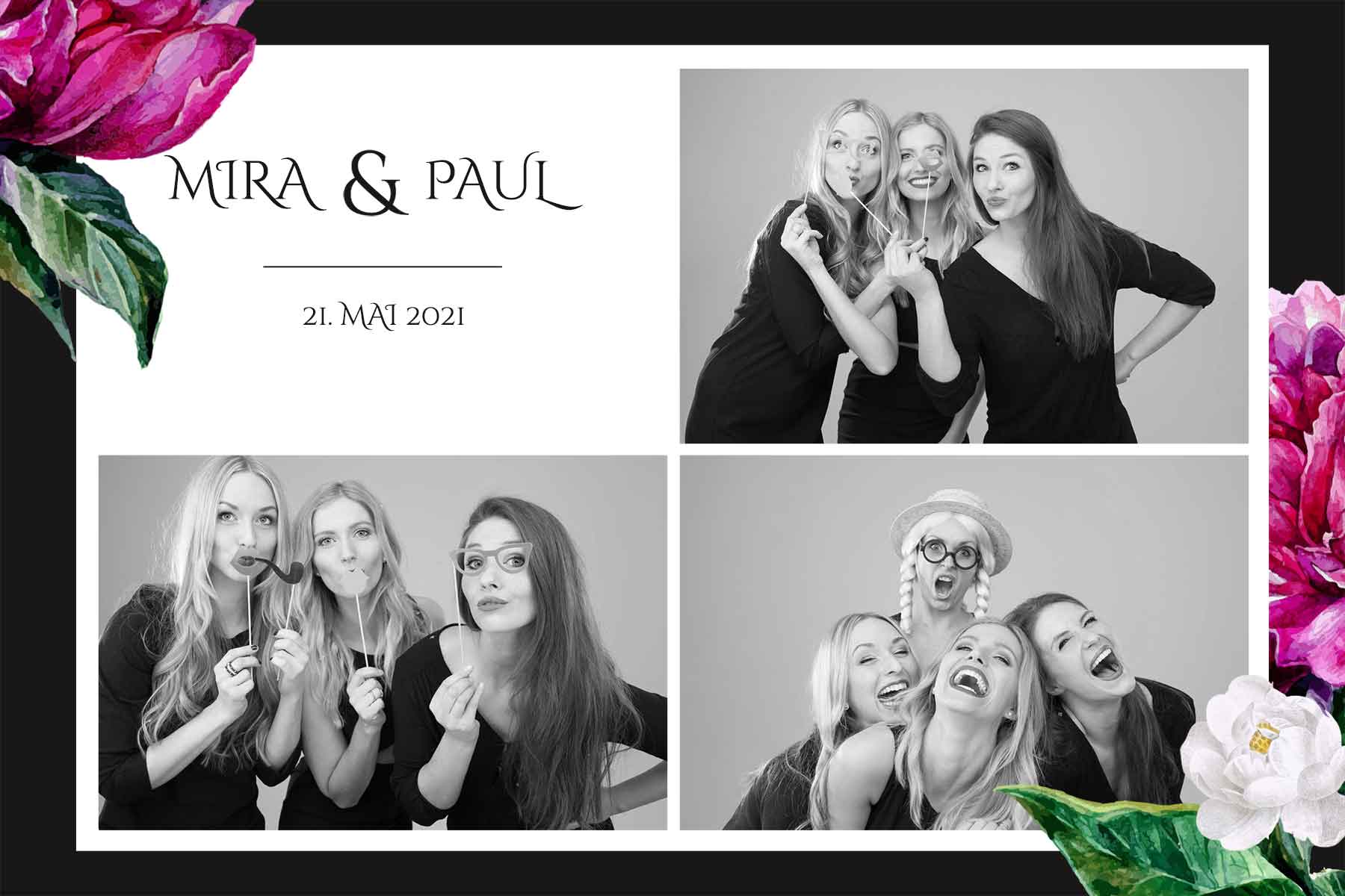 Modèle de tirage photobooth Fuchsia